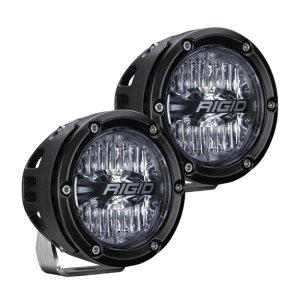 Ford Bronco Sport A-Pillar LED Light Mount Kit - Rigid Industries - 360-Series 4 Inch Drive Optic with Amber Backlighting - Black - 2021